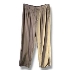 Travelsmith Mens Sz 35 Regular (34x28.5) Silk Pleated Front Pants Classic Office